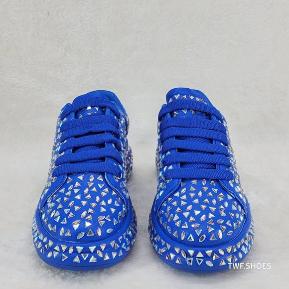 Blue Patterned Women's Sneakers - Picture 6 of 9